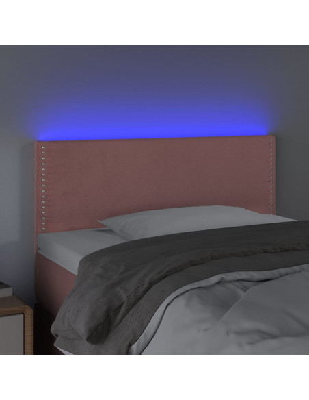 Testiera a LED Rosa 80x5x78/88 cm in Velluto