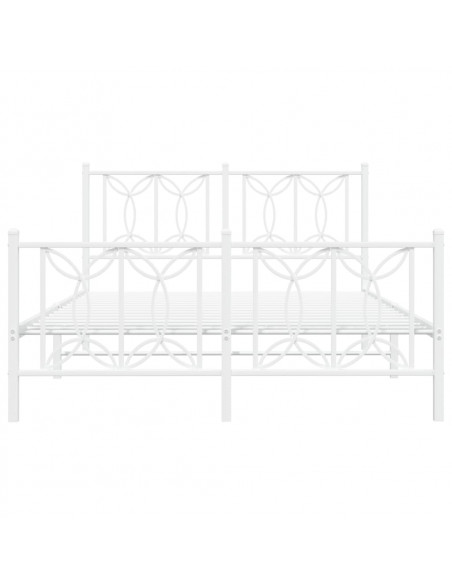 Giroletto con Testiera e Pediera Metallo Bianco 140x190 cm
