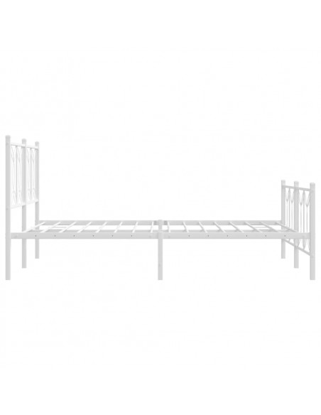Giroletto con Testiera e Pediera Metallo Bianco 140x190 cm
