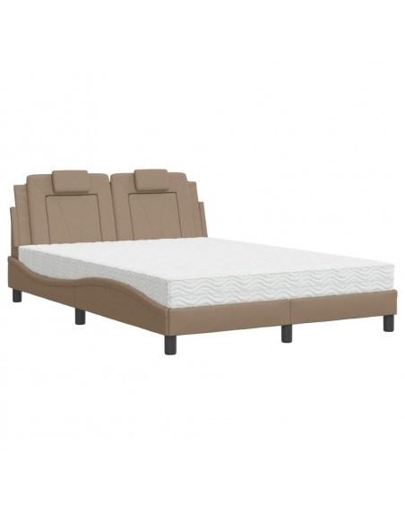 Letto con Materasso Cappuccino 140x200cm Similpelle