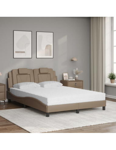 Letto con Materasso Cappuccino 140x200cm Similpelle