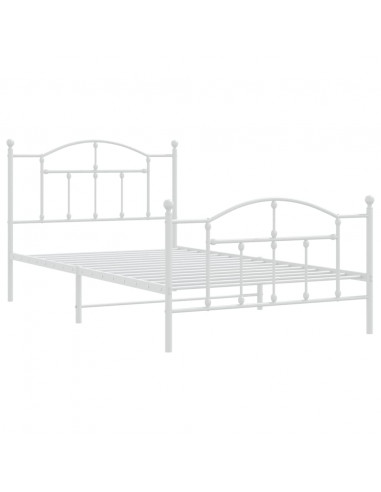 Giroletto con Testiera e Pediera Metallo Bianco 107x203 cm