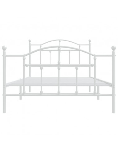 Giroletto con Testiera e Pediera Metallo Bianco 107x203 cm