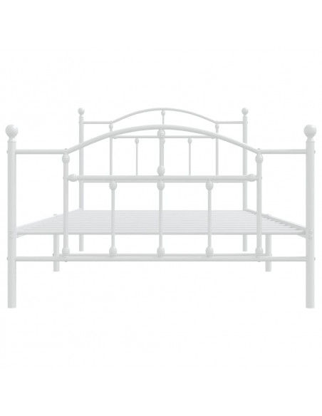 Giroletto con Testiera e Pediera Metallo Bianco 107x203 cm