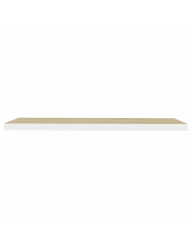 Scaffale a Parete Rovere e Bianco 90x23,5x3,8 cm in MDF