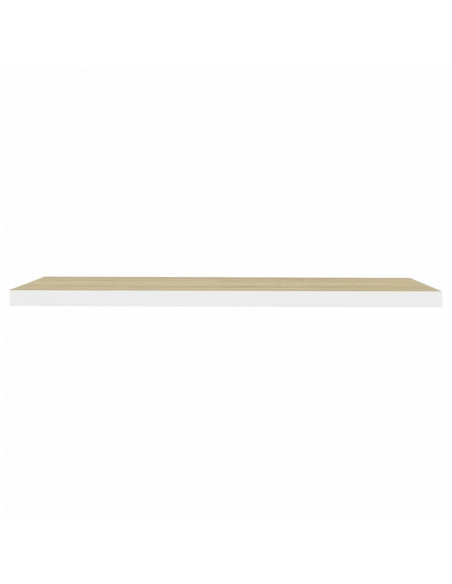 Scaffale a Parete Rovere e Bianco 90x23,5x3,8 cm in MDF