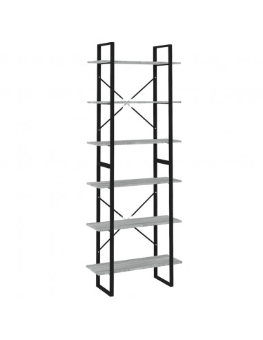 Scaffale Alto Grigio Sonoma 80x30x210 cm in Legno Multistrato