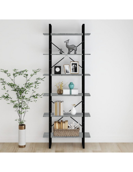 Scaffale Alto Grigio Sonoma 80x30x210 cm in Legno Multistrato