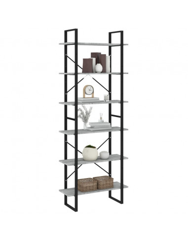 Scaffale Alto Grigio Sonoma 80x30x210 cm in Legno Multistrato