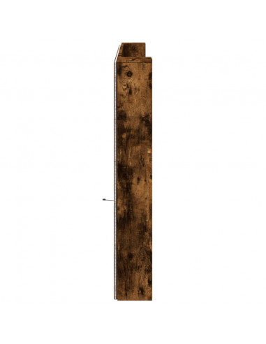 Testiera con Contenitore a LED Rovere Fumo 220x16,5x103,5 cm