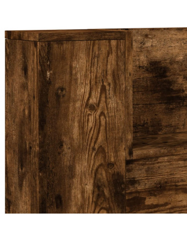 Testiera con Contenitore a LED Rovere Fumo 220x16,5x103,5 cm