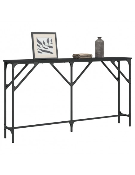 Tavolino Consolle Nero 140x23x75 cm in Legno Multistrato