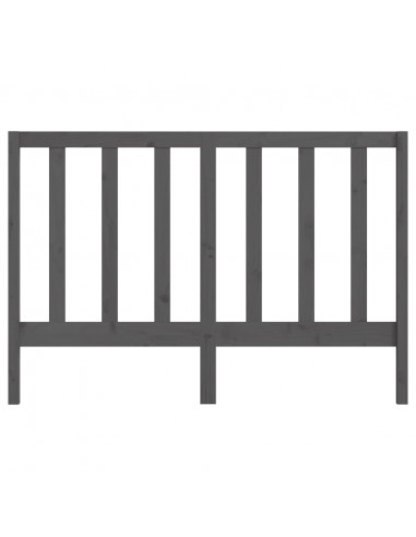 Testiera per Letto Grigia 141x4x100cm in Legno Massello di Pino