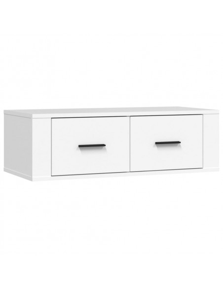 Mobile Porta TV Sospeso Bianco 80x36x25cm in Legno Multistrato