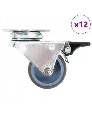 Ruote Girevoli Gemellate 12 pz 50 mm