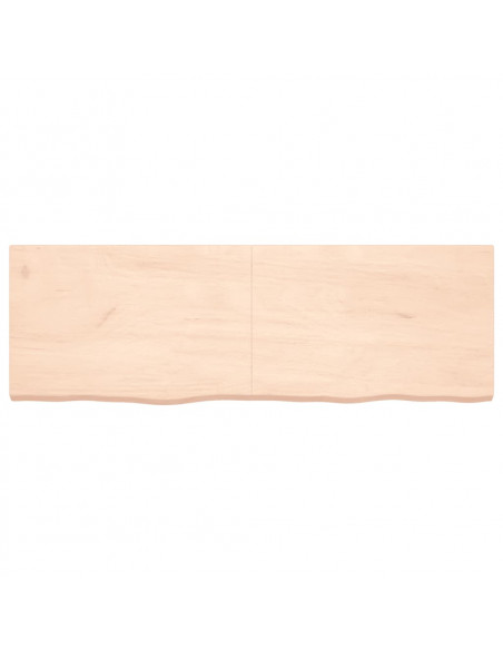 Ripiano a Parete 180x60x(2-6) cm Massello Rovere Non Trattato