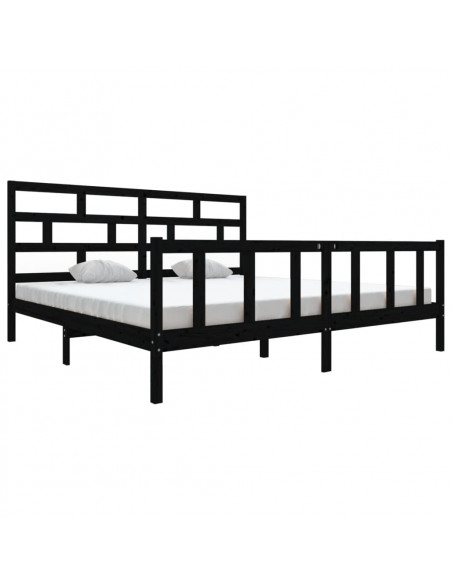 Giroletto Nero in Legno Massello di Pino 200x200 cm