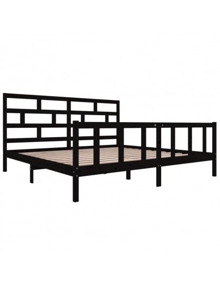 Giroletto Nero in Legno Massello di Pino 200x200 cm