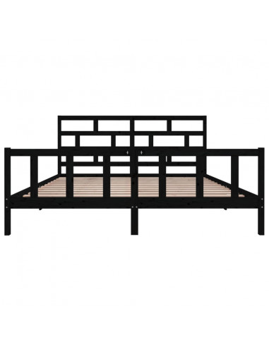 Giroletto Nero in Legno Massello di Pino 200x200 cm