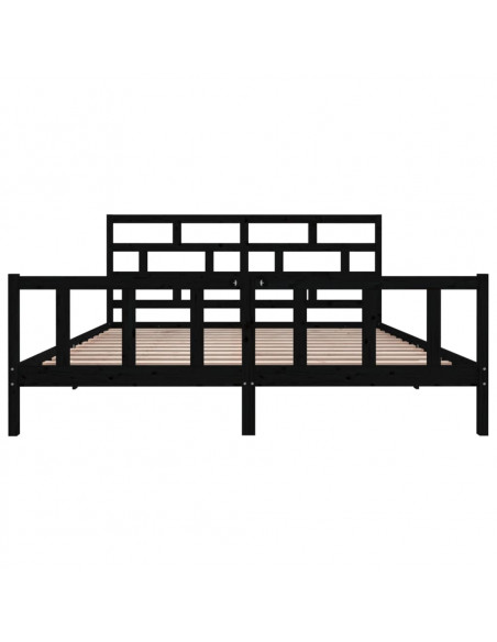 Giroletto Nero in Legno Massello di Pino 200x200 cm
