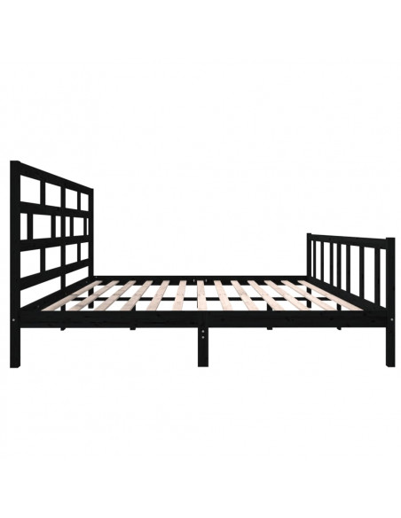 Giroletto Nero in Legno Massello di Pino 200x200 cm