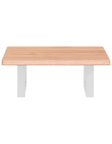 Ripiano a Parete per Lavabo in Acciaio e Massello di Rovere