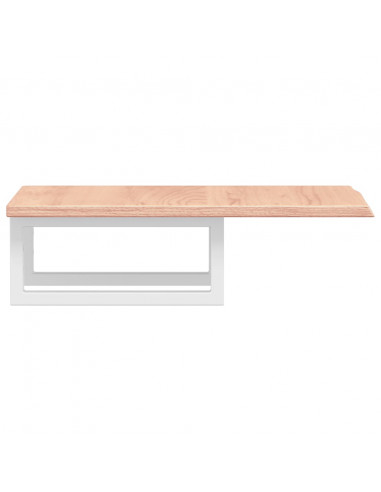 Ripiano a Parete per Lavabo in Acciaio e Massello di Rovere