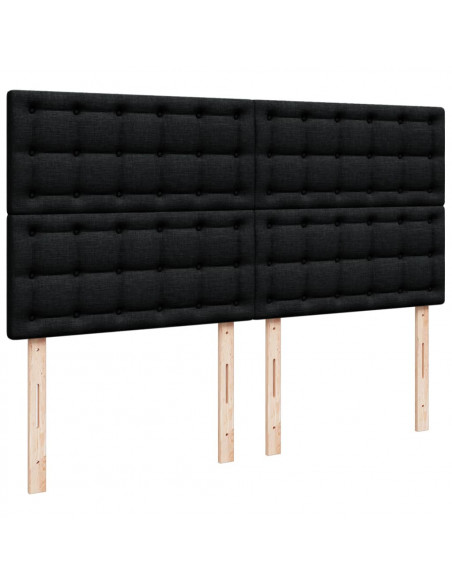 Giroletto a Molle con Materasso Nero 200x200 cm in Tessuto