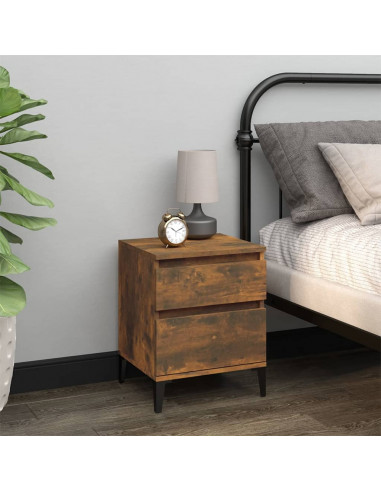 Comodini 2pz Rovere Fumo 40x35x50 cm