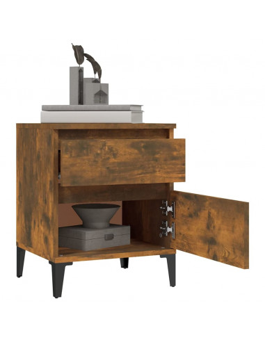 Comodini 2pz Rovere Fumo 40x35x50 cm
