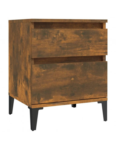 Comodini 2pz Rovere Fumo 40x35x50 cm