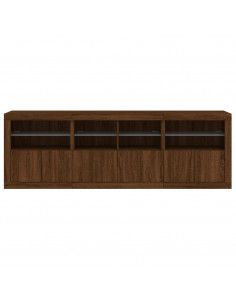 Credenza con Luci LED Rovere Marrone 202x37x67 cm 2