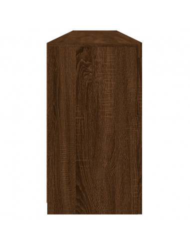 Credenza con Luci LED Rovere Marrone 202x37x67 cm