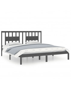 Giroletto Grigio in Legno Massello di Pino 200x200 cm 2