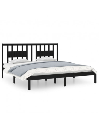 Giroletto Nero in Legno Massello di Pino 200x200 cm