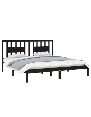 Giroletto Nero in Legno Massello di Pino 200x200 cm