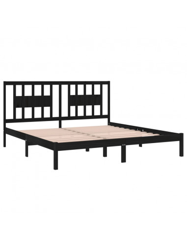 Giroletto Nero in Legno Massello di Pino 200x200 cm