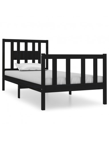 Giroletto in Legno Massello Nero 75x190 cm Small Single