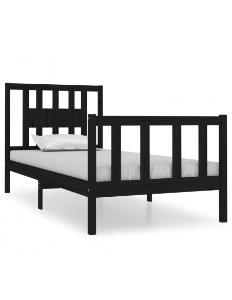 Giroletto in Legno Massello Nero 75x190 cm Small Single