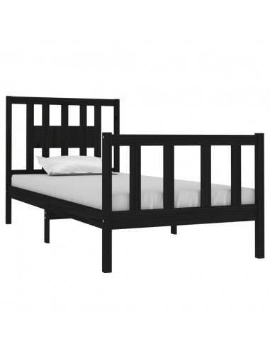 Giroletto in Legno Massello Nero 75x190 cm Small Single