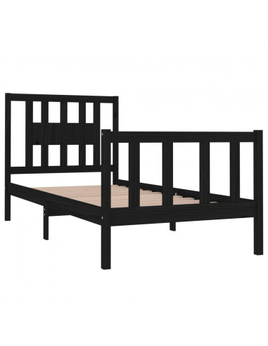 Giroletto in Legno Massello Nero 75x190 cm Small Single