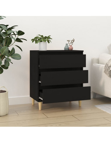 Credenza Nero 60x35x70 cm in Legno Multistrato