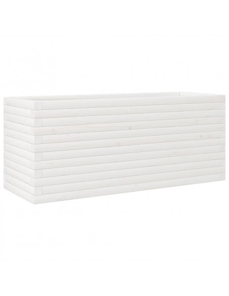 Fioriera da Giardino Bianca 110x40x45,5 cm Legno Massello Pino