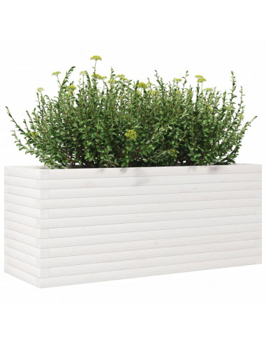 Fioriera da Giardino Bianca 110x40x45,5 cm Legno Massello Pino