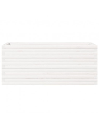 Fioriera da Giardino Bianca 110x40x45,5 cm Legno Massello Pino