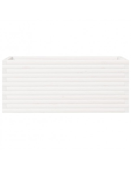 Fioriera da Giardino Bianca 110x40x45,5 cm Legno Massello Pino