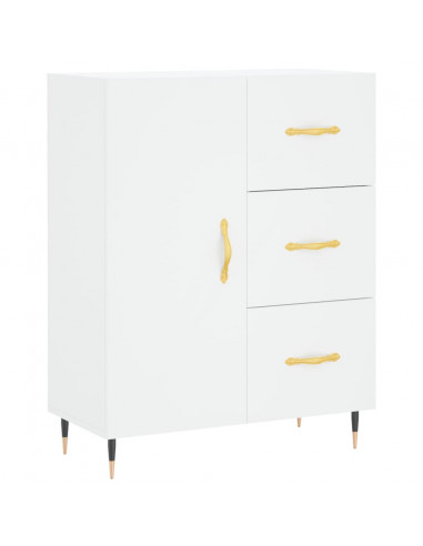 Credenza Bianca 69,5x34x180 cm in Legno Multistrato