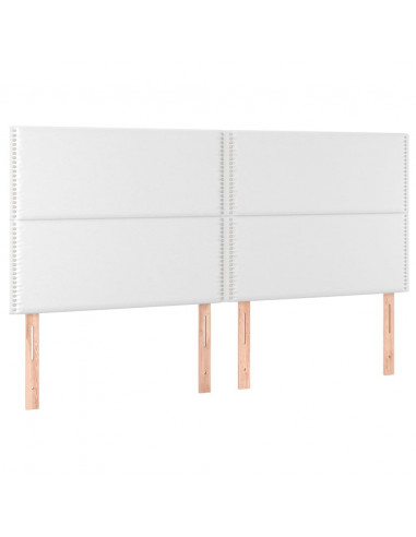 Testiera 4 pz Bianca 90x5x78/88 cm in Similpelle