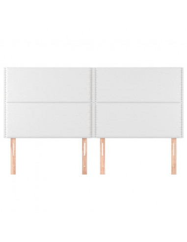 Testiera 4 pz Bianca 90x5x78/88 cm in Similpelle