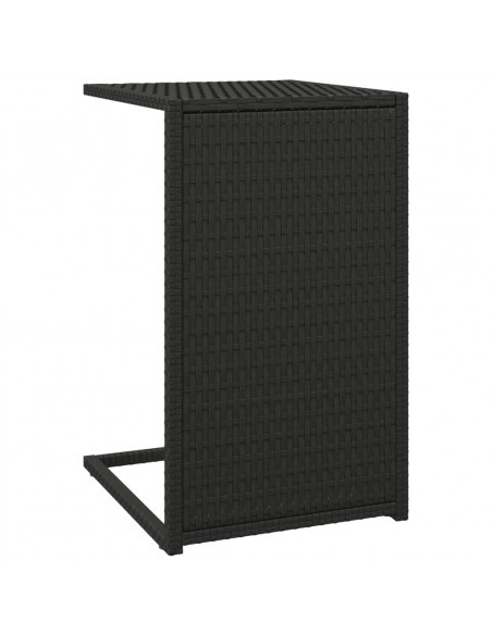 Tavolino a C Nero 40x35x60 cm in Polyrattan